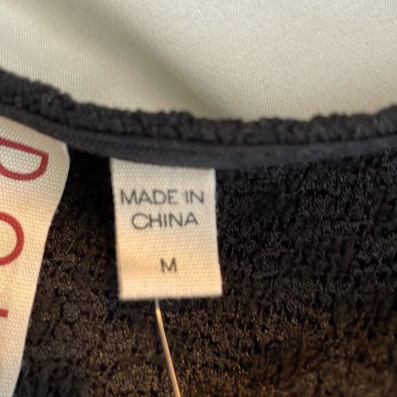 Dolan Left Coast Collection Crinkle Cover-Up Cardigan Black Knit Tie Front M - Picture 6 of 9